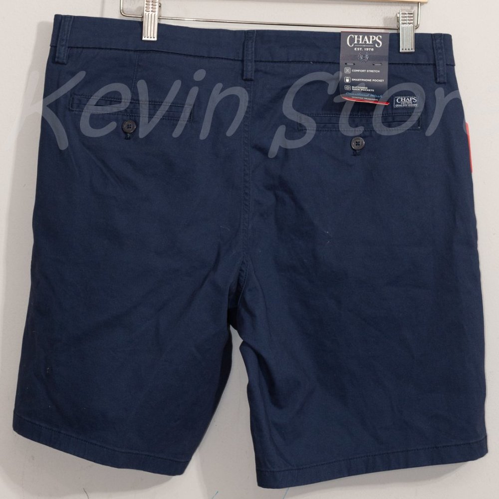 NAVY NWT Men flat front short CHAPS - Picture 4 of 8